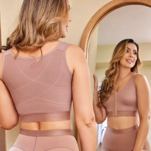 M-2XL POST SURGERY COMFORT SUPPORT BACK FAT SHAPER SECURE HOOK COMPRESSION BRA - Picture 5 of 7